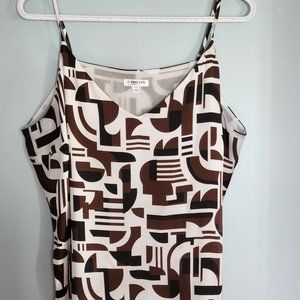 Cream-Coloured, Camisole-Type Blouse with Geometric Shapes